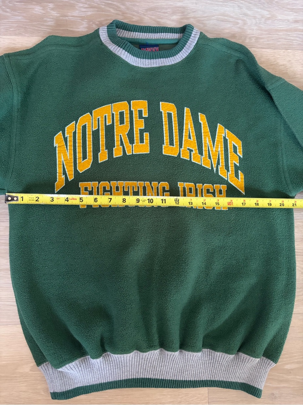 Vintage 90s Notre Dame Fighting Irish Savvy Fleece Sweatshirt M - Picture 5 of 6